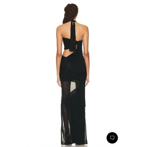 TOM FORD Transparent Cut Out Halter Neck Evening Dress Black - Picture 6 of 14